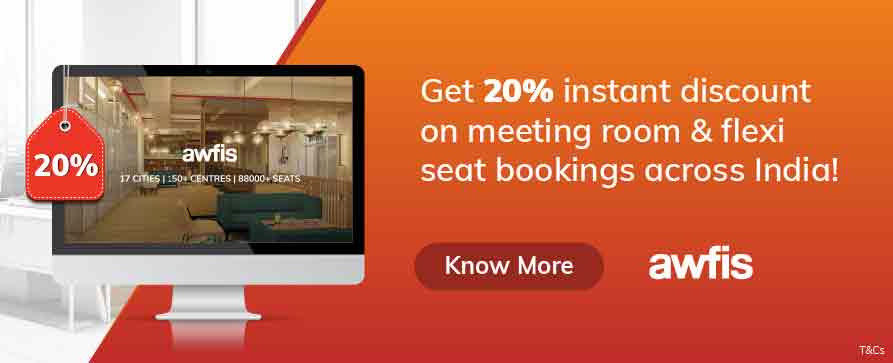 Get 20% instant Discount on Awfis coworking spaces ICICI Bank Offers