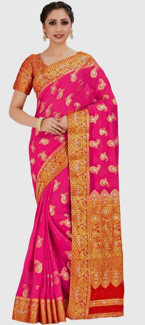 new pink saree design 2021 9gmart