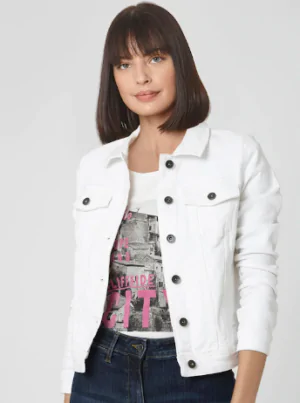 women white solid jacket