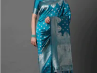 new blue silk saree design 2021, modren new silk saree design at 9gmart, 9gmart silk saree offers