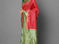 9gmart red green silk saree offers, trendy banarasi silk saree design 2021