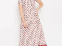 Rangriti Women Off-White & Red Printed Maxi Dress