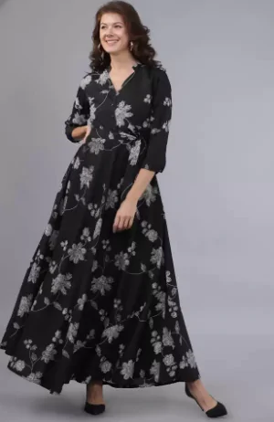 Tokyo Talkies Women Maxi Black Dress Design flipkart